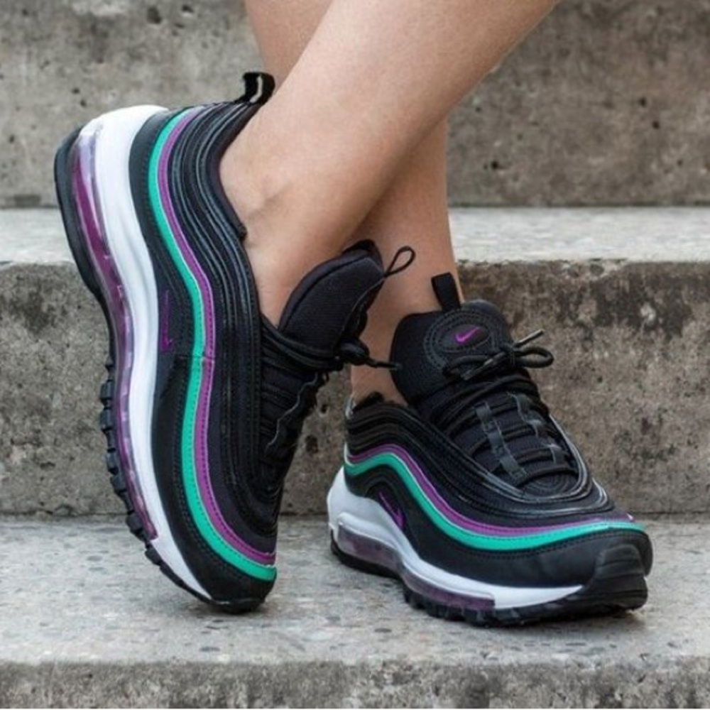 Nike Air Max 97 Black Purple Size 8 Never Worn — Streetwear Y2K Sneaker